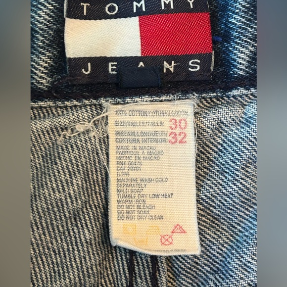 Vintage Tommy Jeans Spellout Waistband Straight Leg Women’s 30x30 90s - Picture 2 of 9